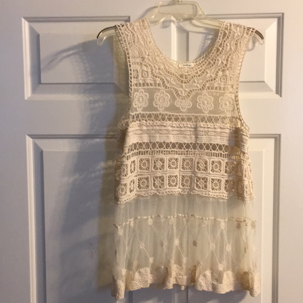 Lace and crochet tank top